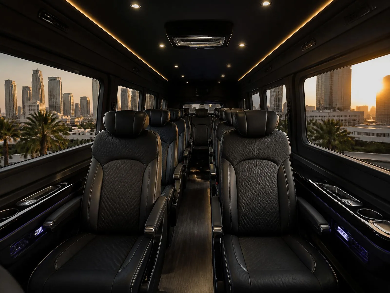 Mercedes Sprinter executive van interior with captain chairs